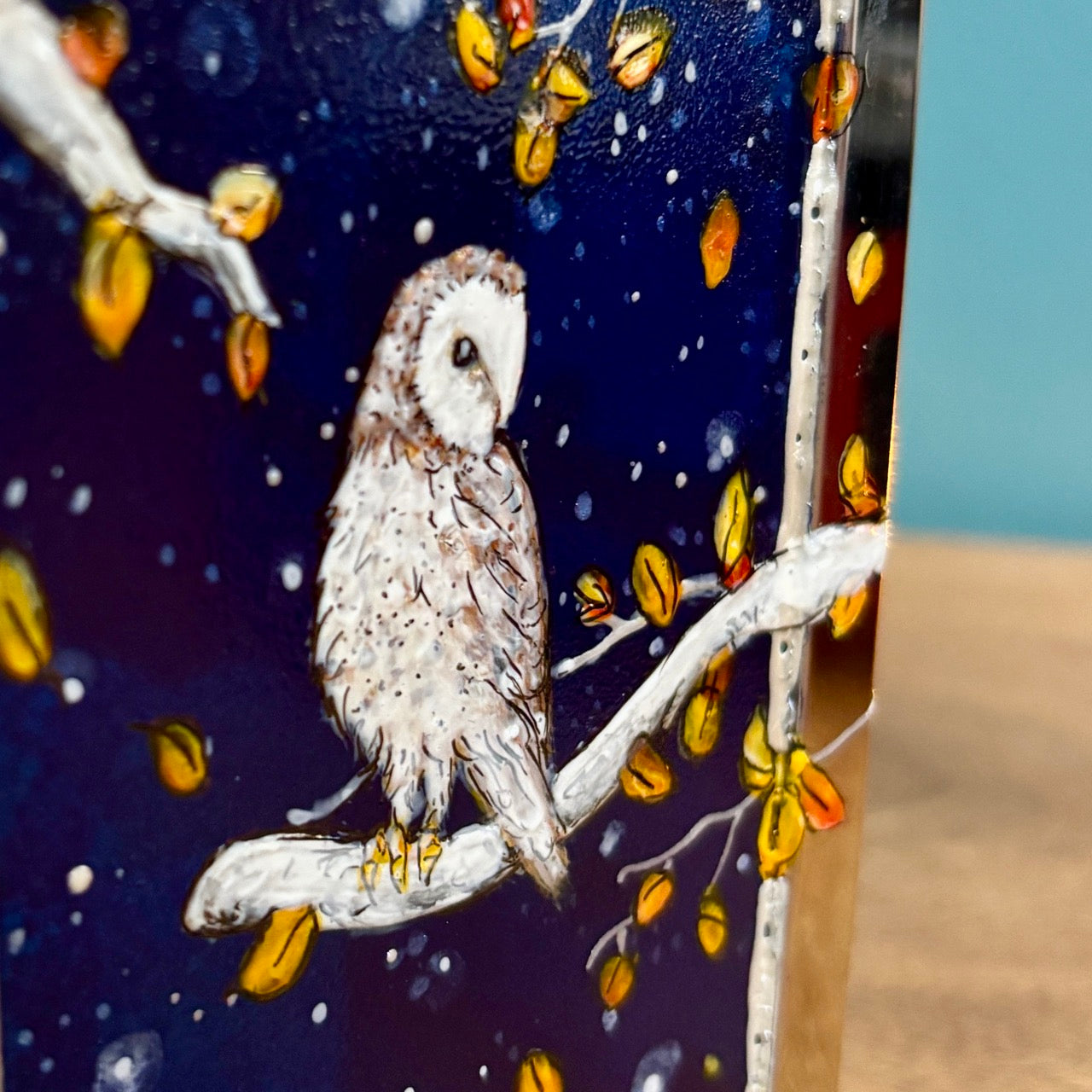 Starry night owl~ One of a kind lantern