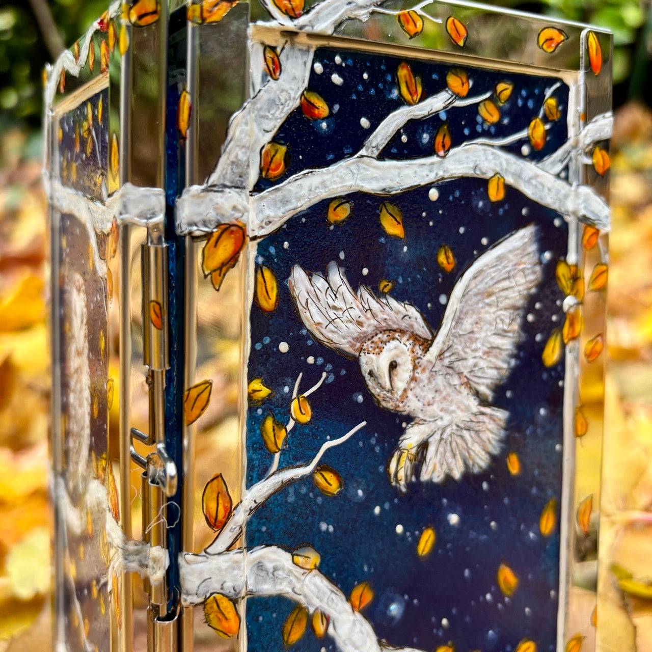 Starry night owl~ One of a kind lantern