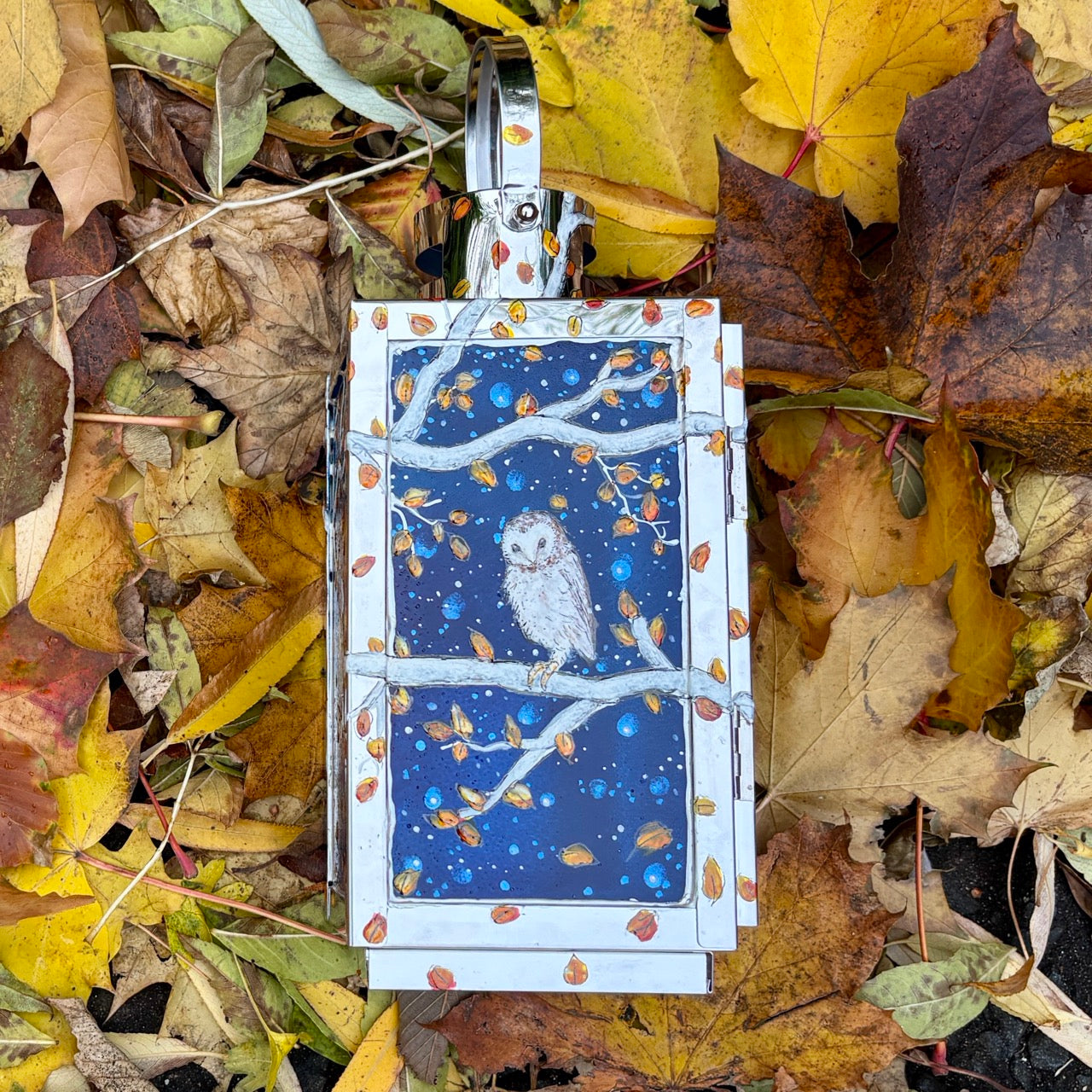 Starry night owl~ One of a kind lantern