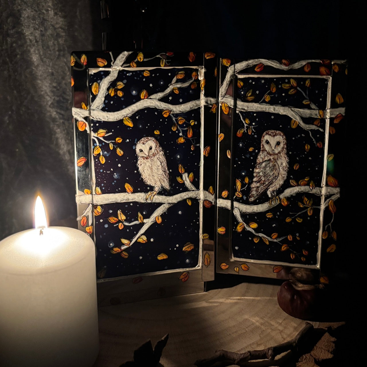Starry night owl~ One of a kind lantern
