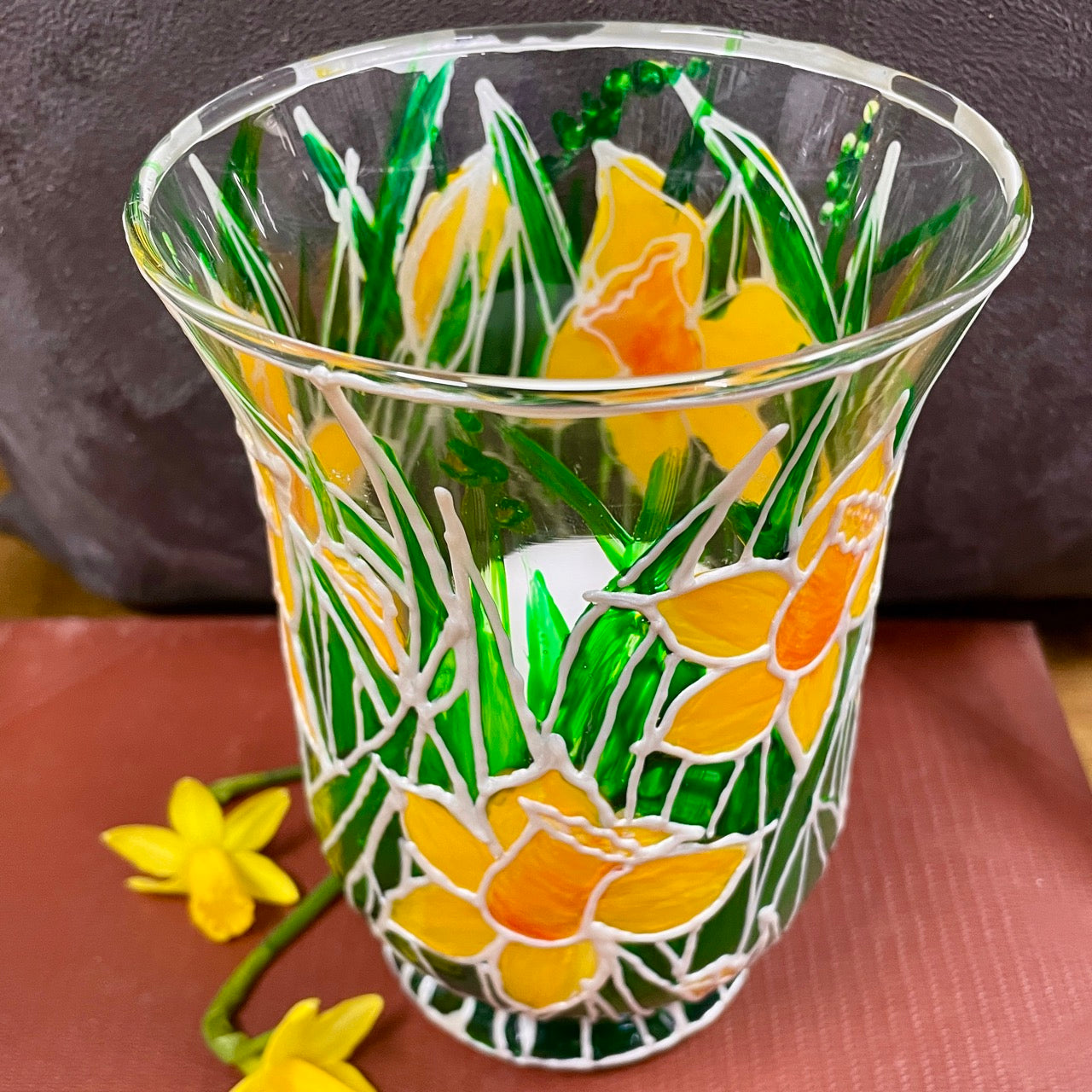 Daffodil field~ Candleholder