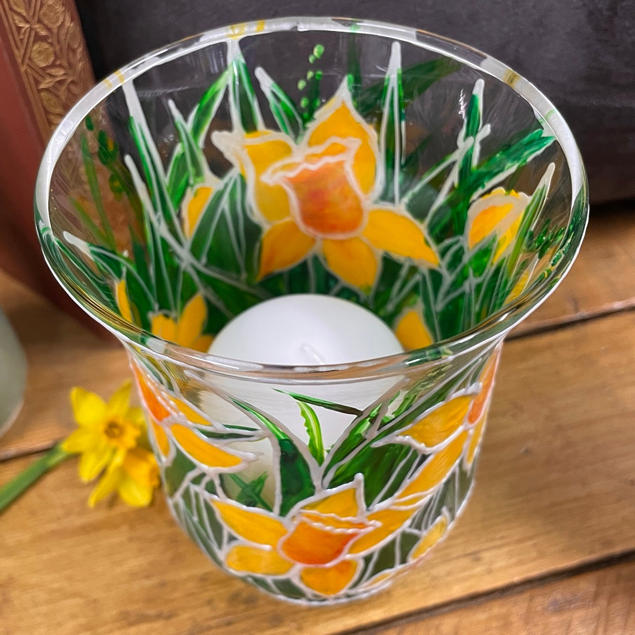 Daffodil field~ Candleholder