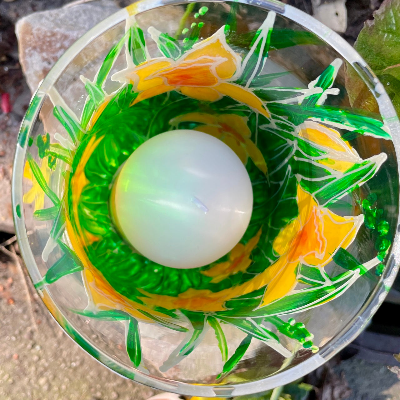 Daffodil field~ Candleholder