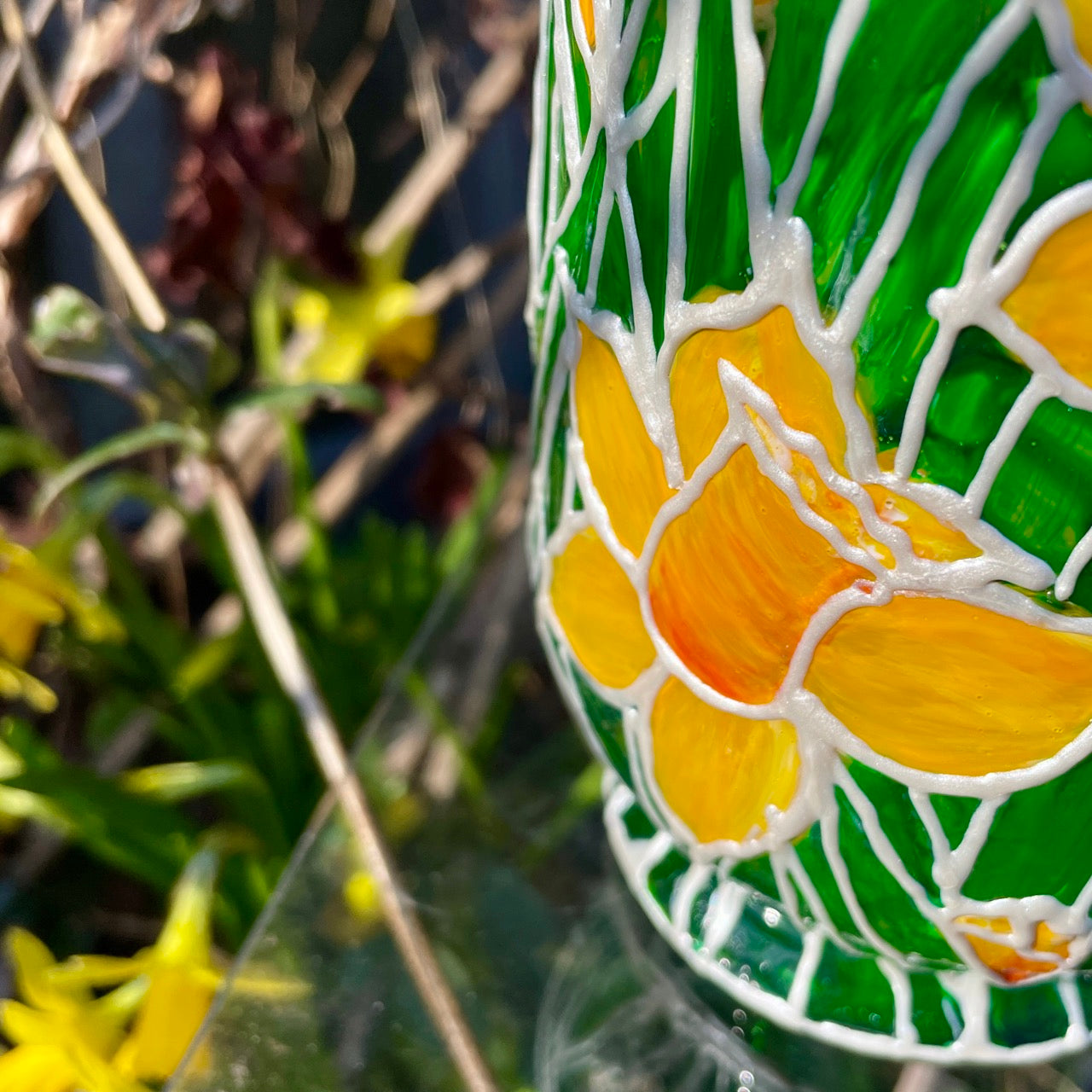 Daffodil field~ Candleholder