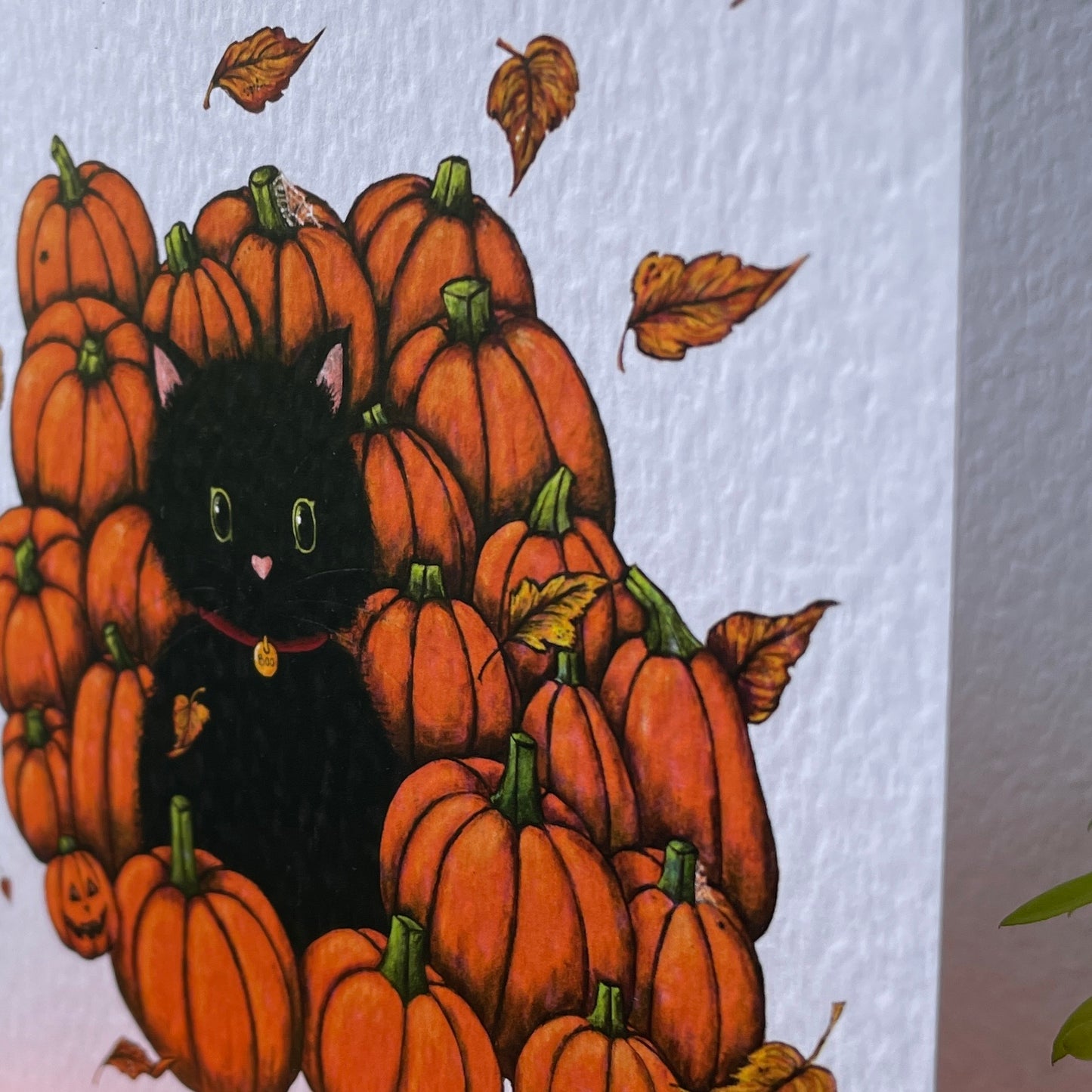 Card~Cat amongst the Pumpkins