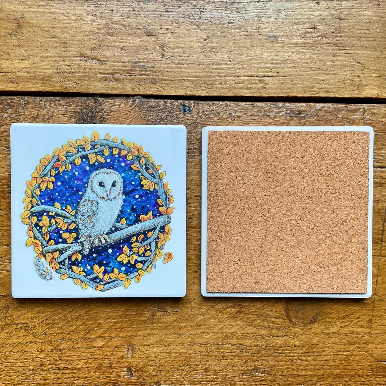 Barn Owl~ Ceramic coaster