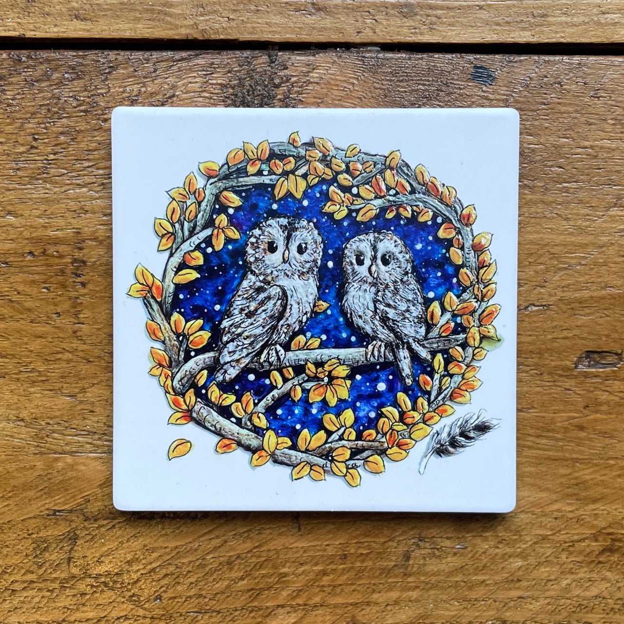 Owly you~ Ceramic coaster
