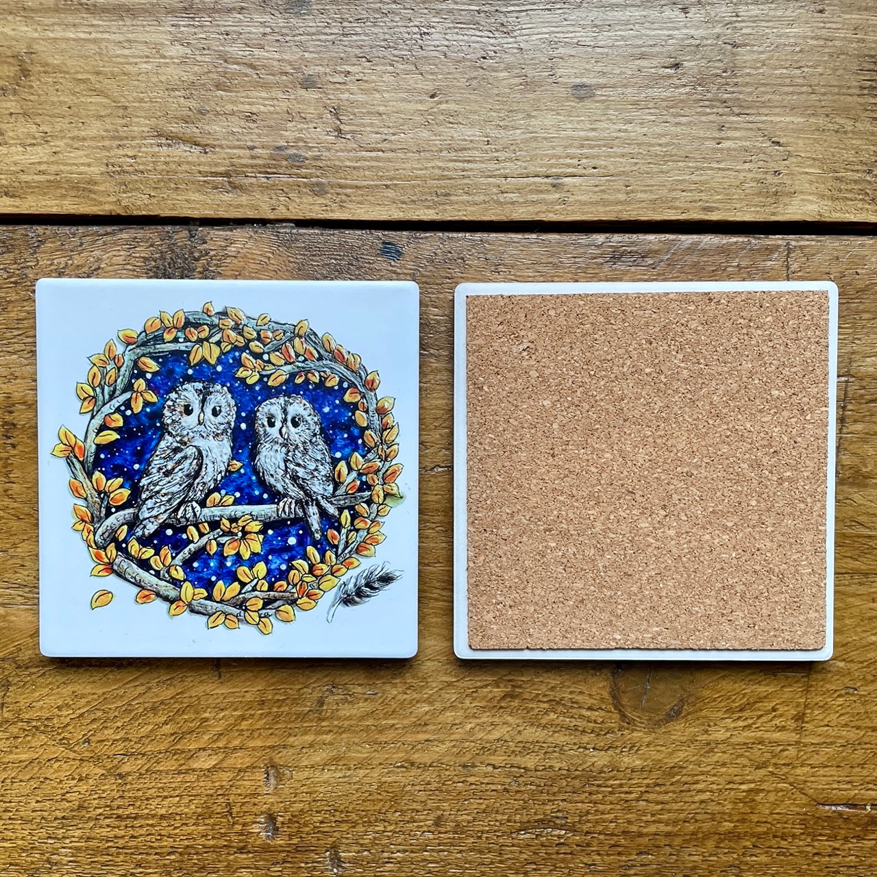 Owly you~ Ceramic coaster