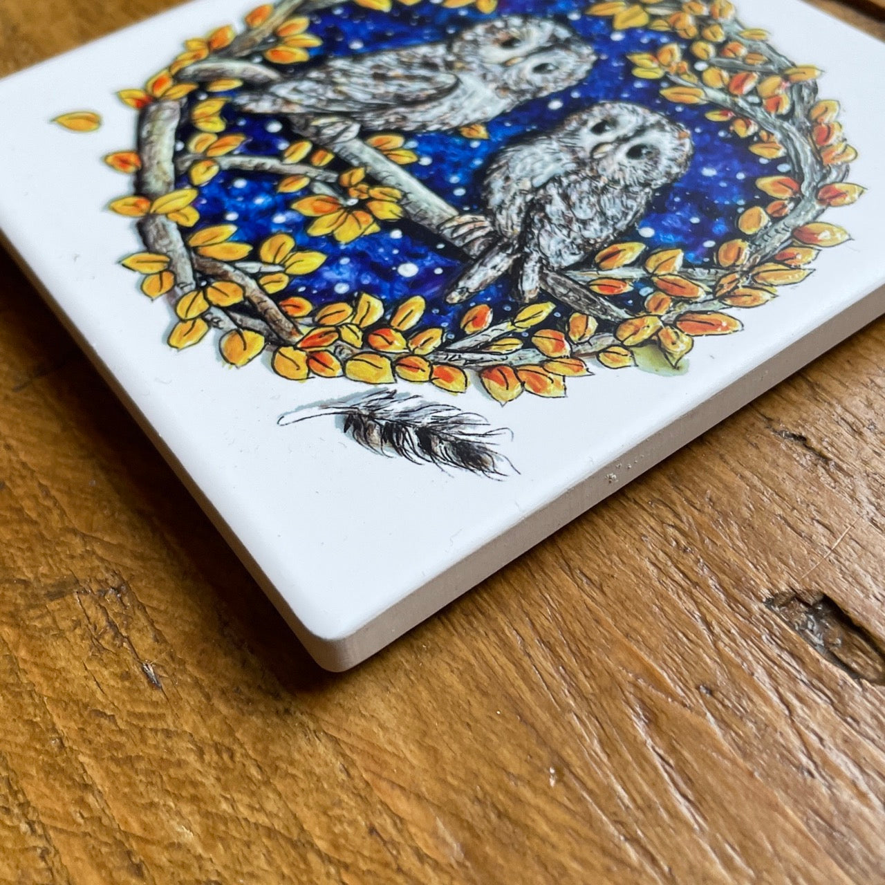 Owly you~ Ceramic coaster