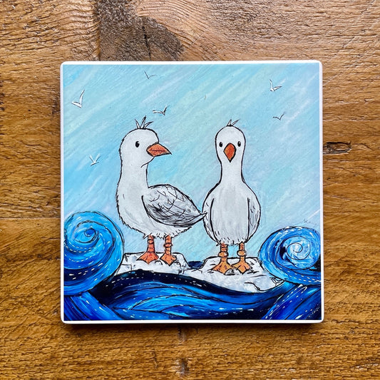 Seagulls~ Ceramic coaster