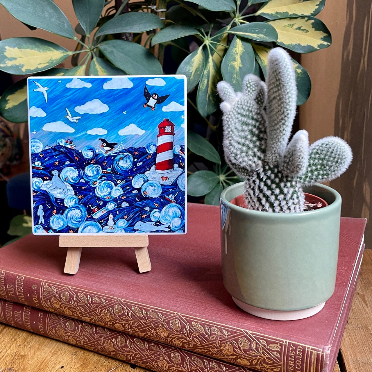 Sealife~ Ceramic coaster & Easel