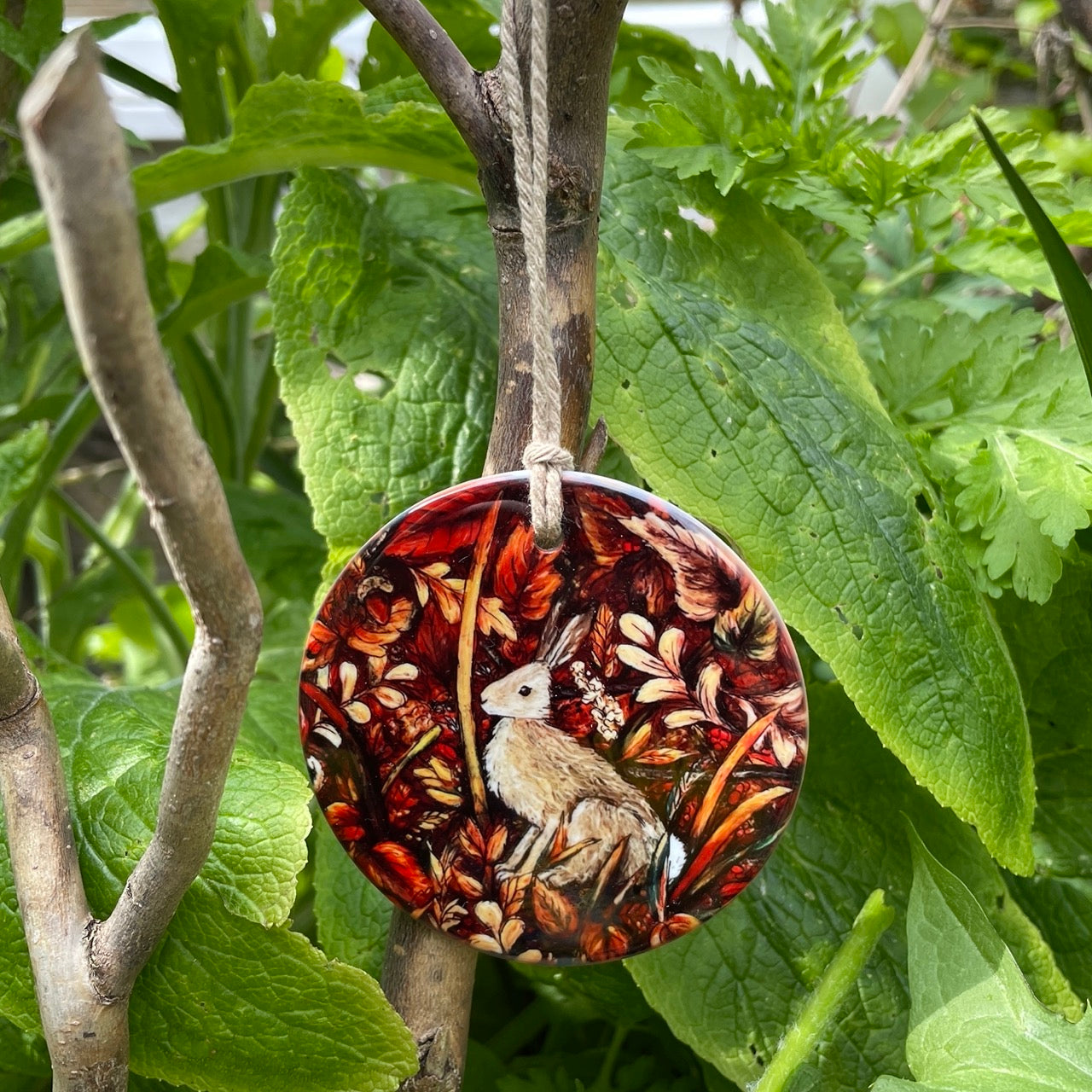Autumnal hare~ Ceramic decoration