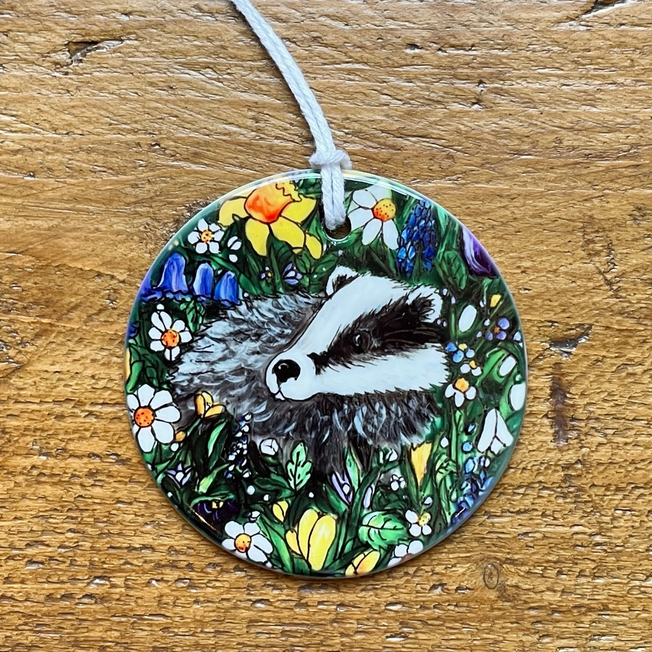 Badger in Spring~ Ceramic decoration
