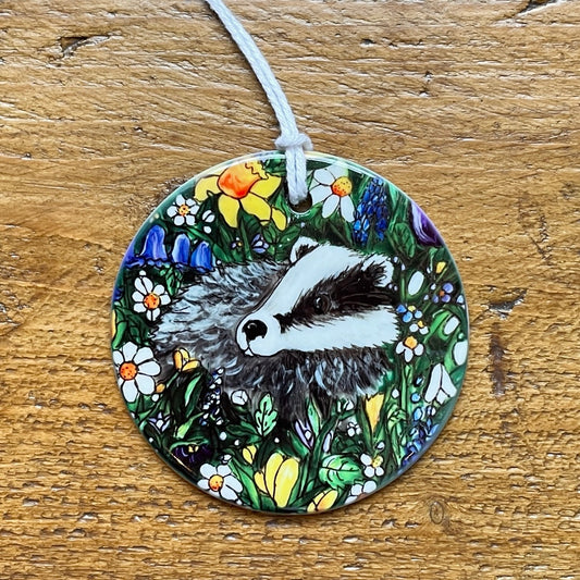 Badger in Spring~ Ceramic decoration