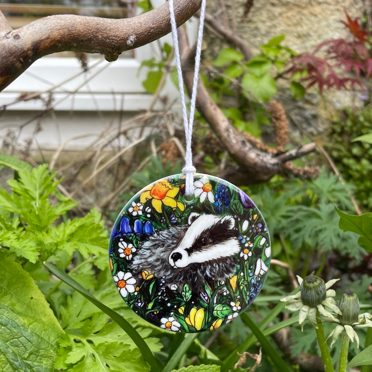 Badger in Spring~ Ceramic decoration
