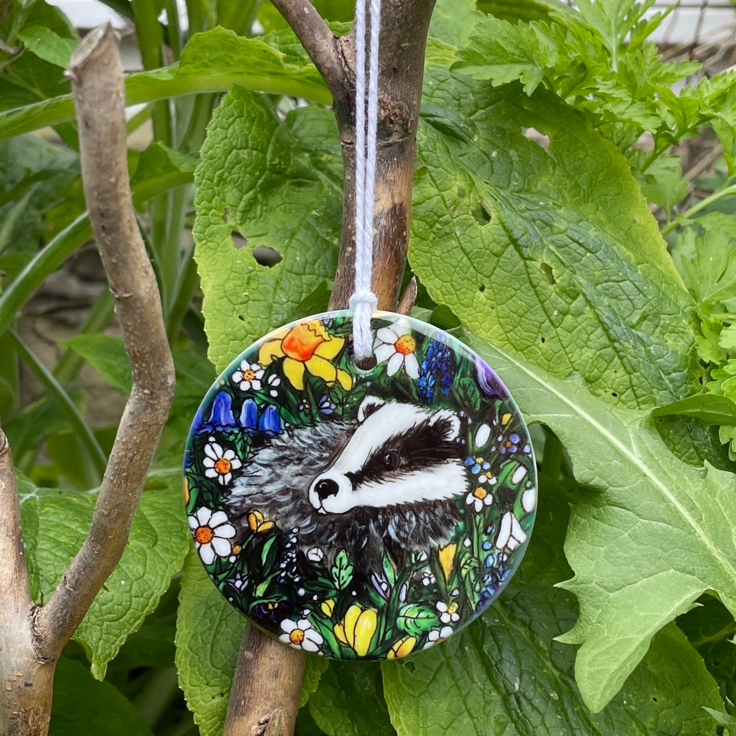 Badger in Spring~ Ceramic decoration