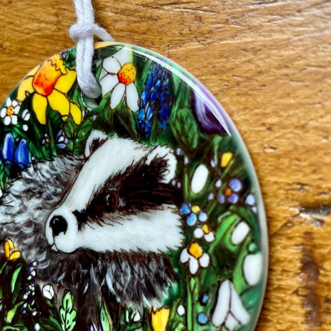 Badger in Spring~ Ceramic decoration