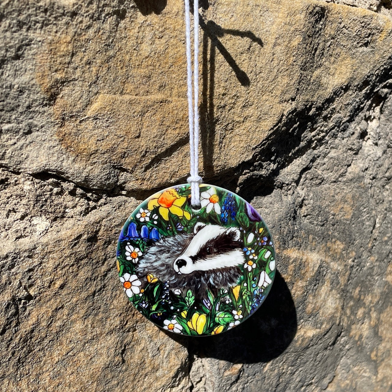 Badger in Spring~ Ceramic decoration