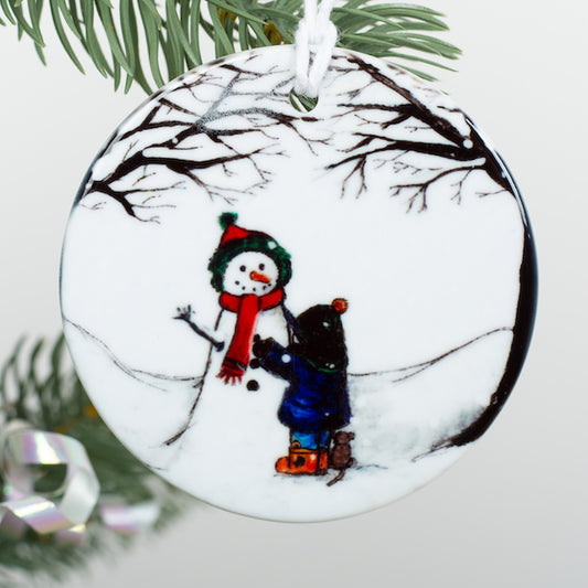 Dexter & the snowman~ Ceramic decoration