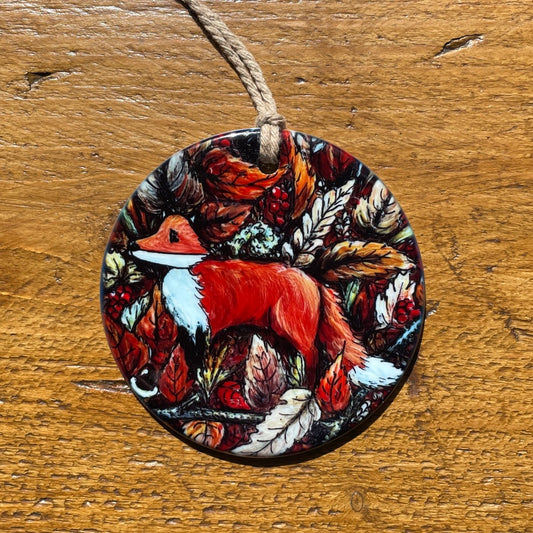 Fox in autumn~ Ceramic decoration