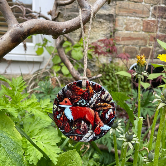 Fox in autumn~ Ceramic decoration