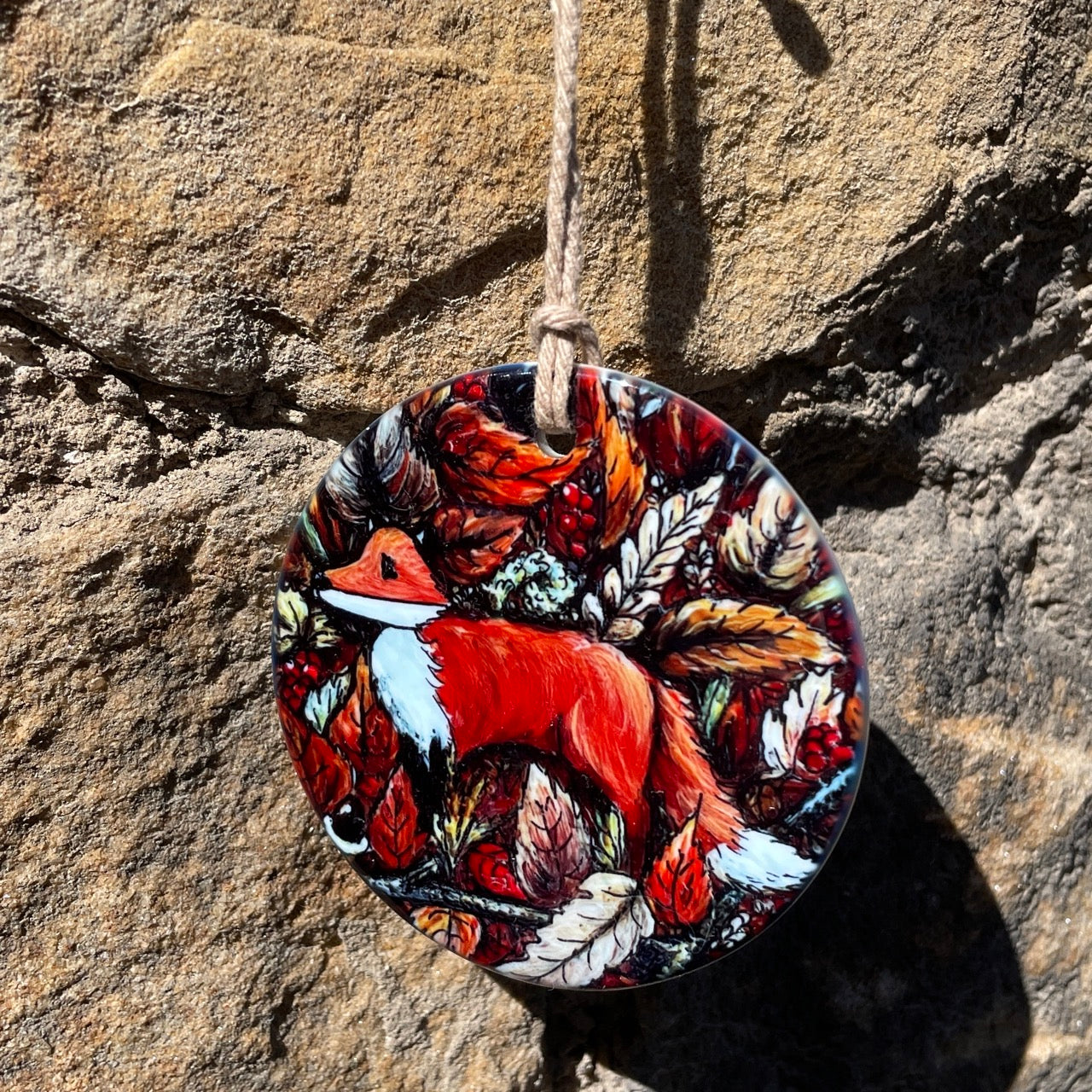 Fox in autumn~ Ceramic decoration