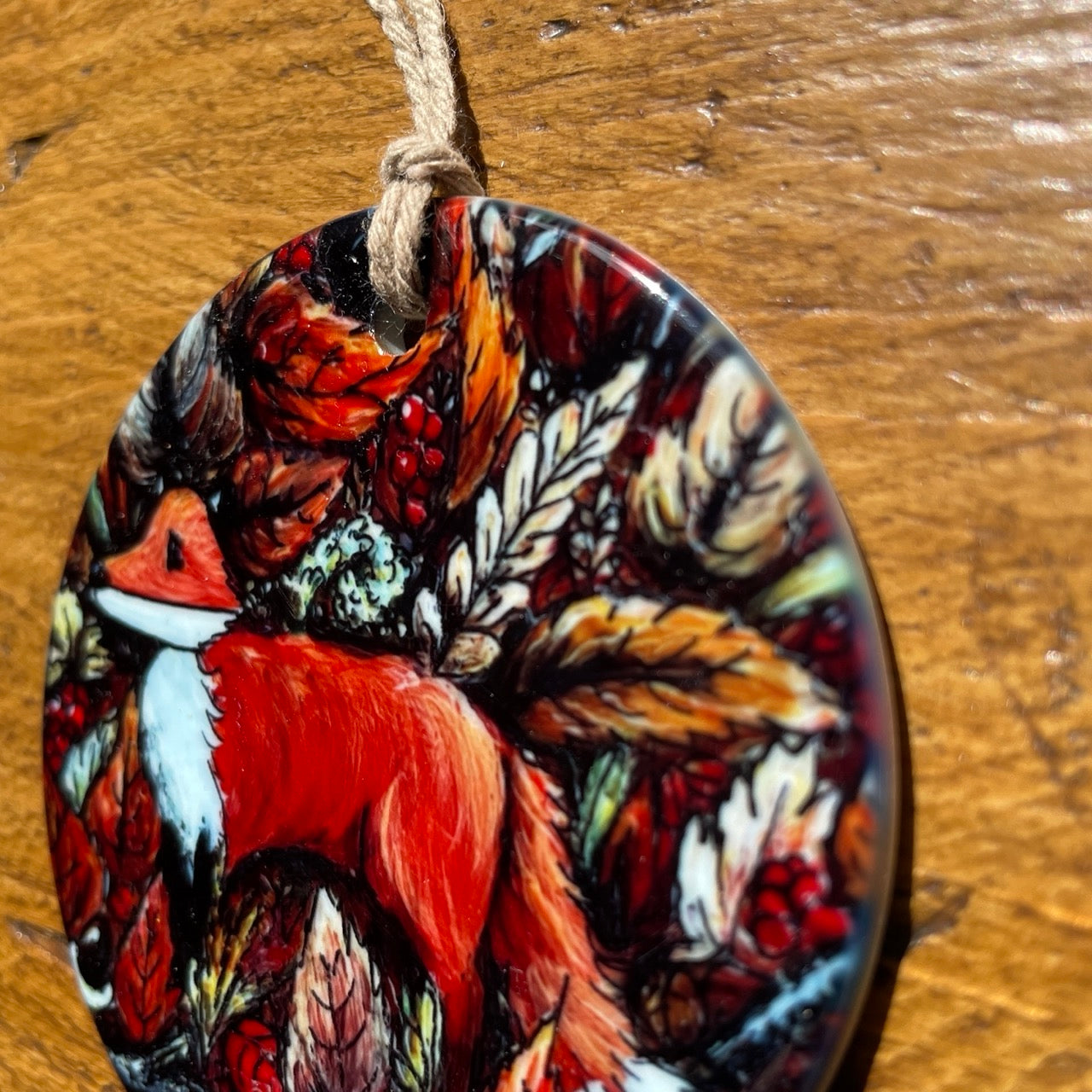 Fox in autumn~ Ceramic decoration