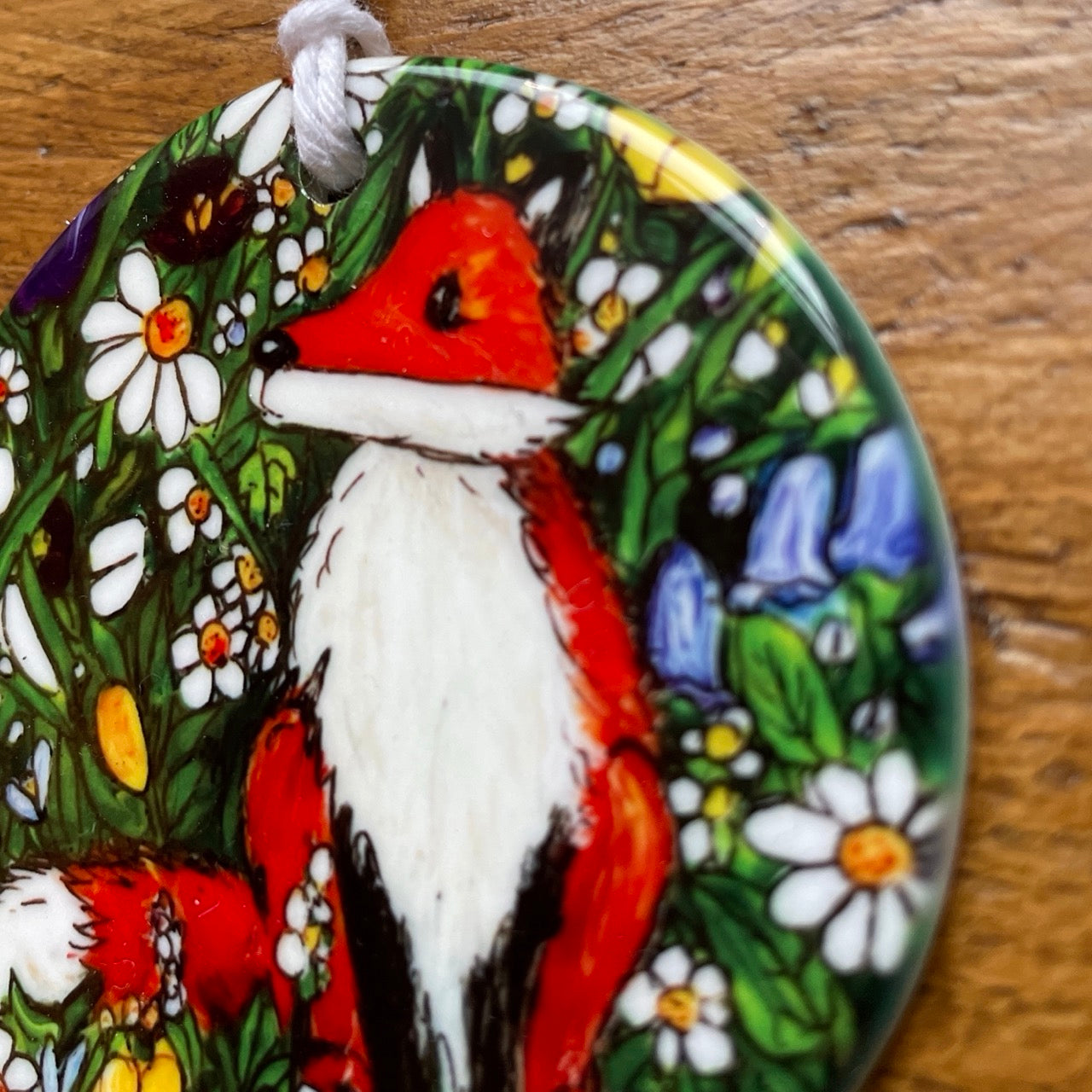 Fox in spring~ Ceramic decoration