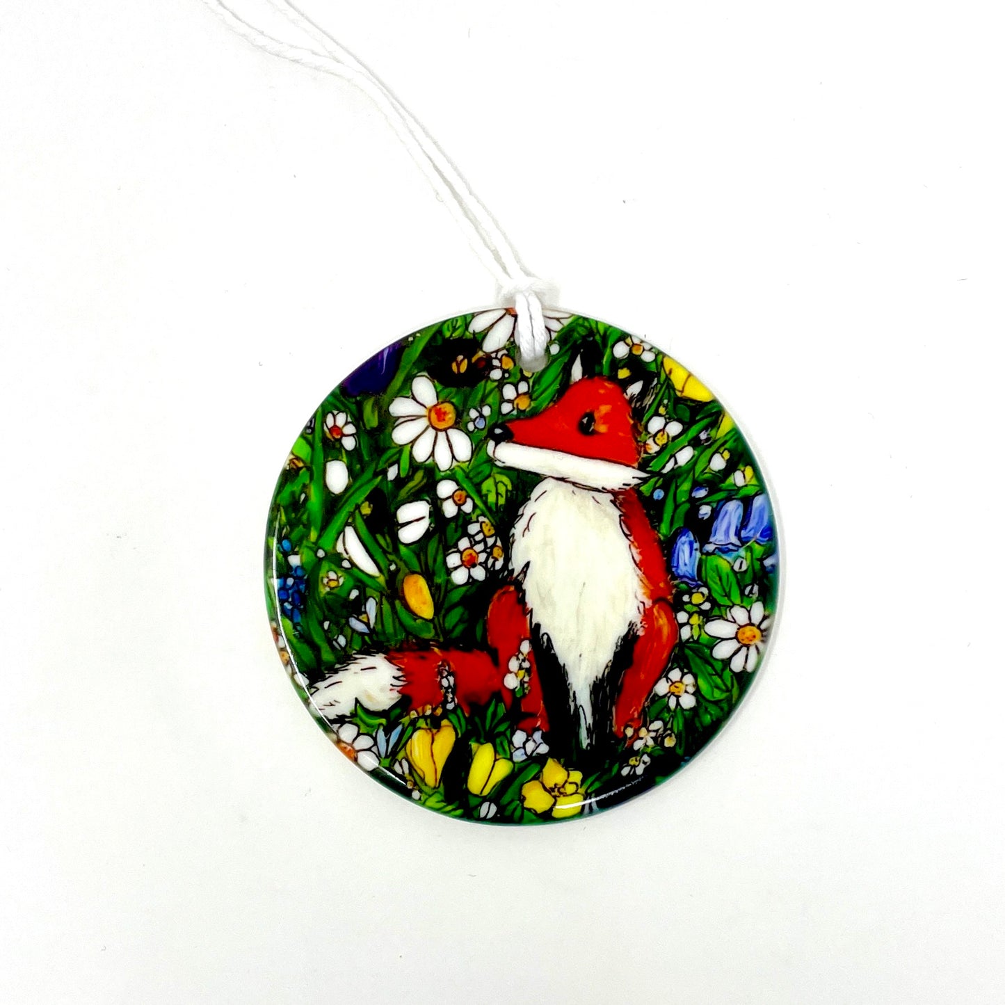 Fox in spring~ Ceramic decoration