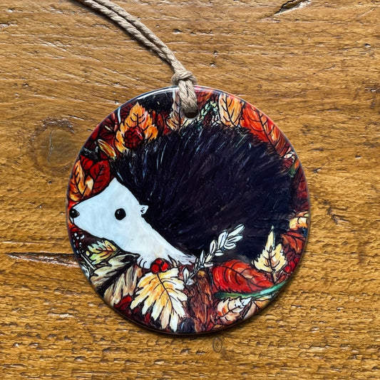 Hedgehog in autumn~ Ceramic decoration