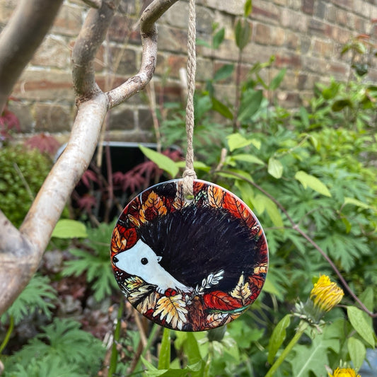 Hedgehog in autumn~ Ceramic decoration