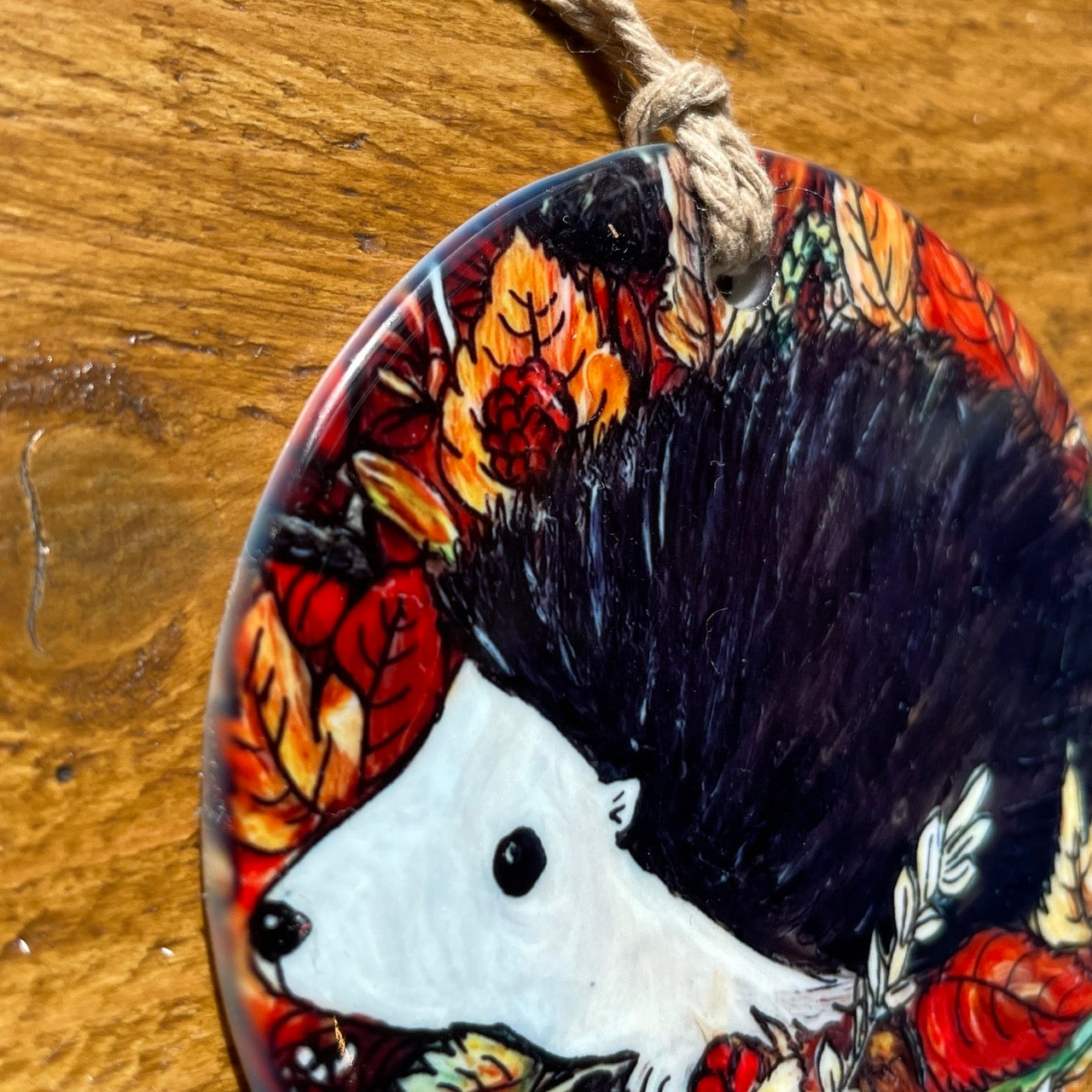 Hedgehog in autumn~ Ceramic decoration