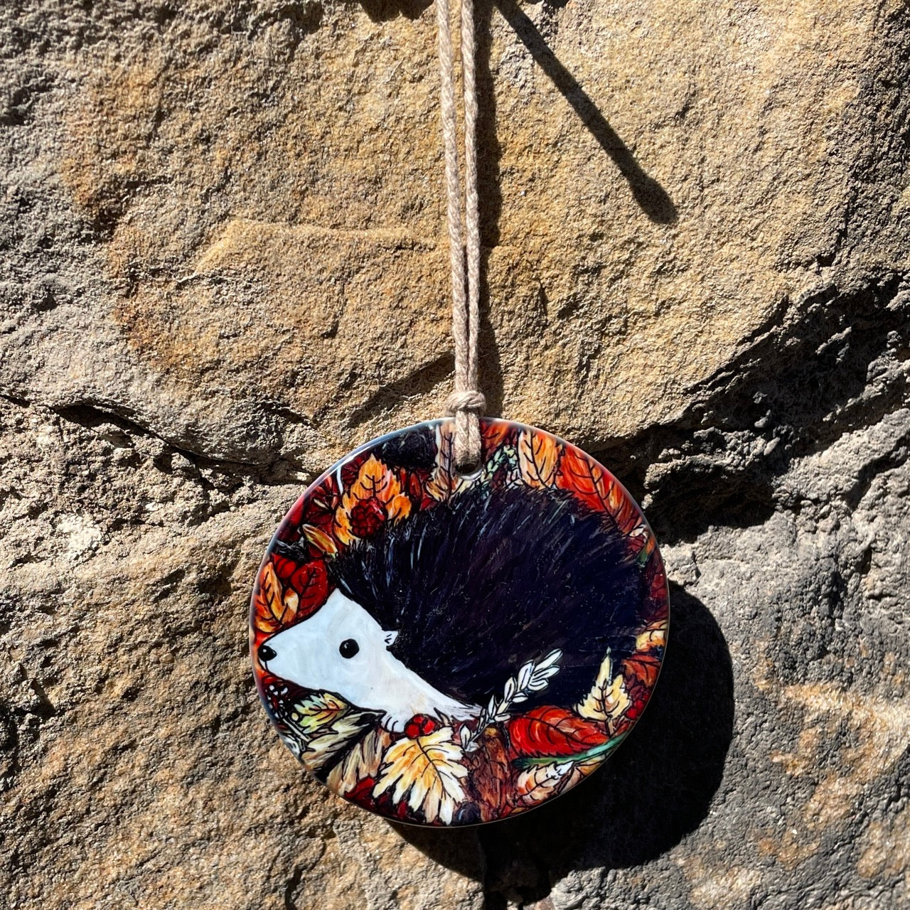 Hedgehog in autumn~ Ceramic decoration