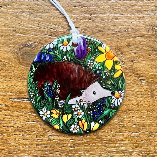 Hedgehog in spring~ Ceramic decoration