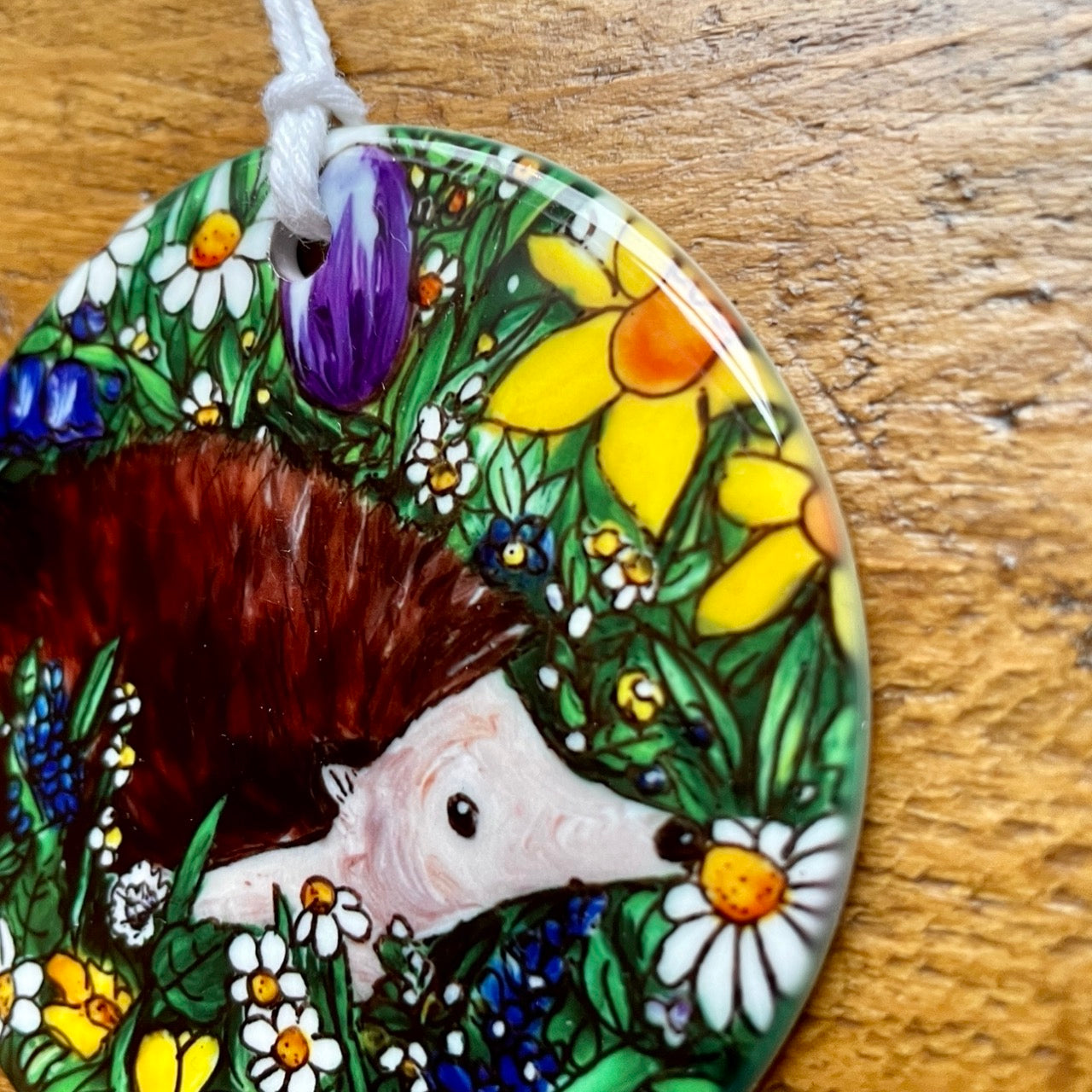 Hedgehog in spring~ Ceramic decoration