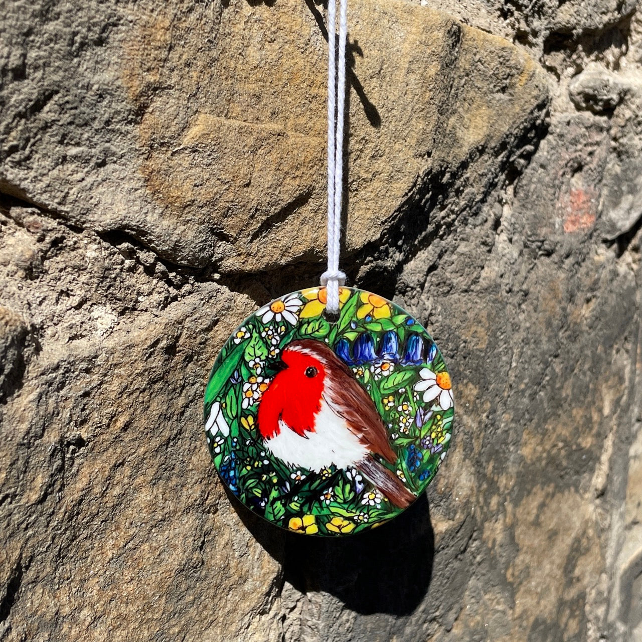 Robin in spring~ Ceramic decoration