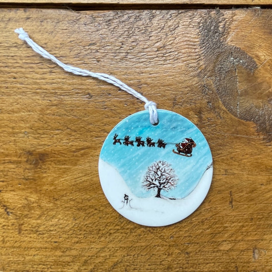 Santa at Sycamore Gap~ Ceramic decoration