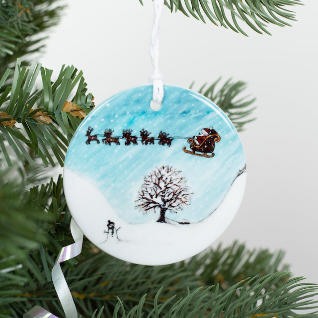 Santa at Sycamore Gap~ Ceramic decoration