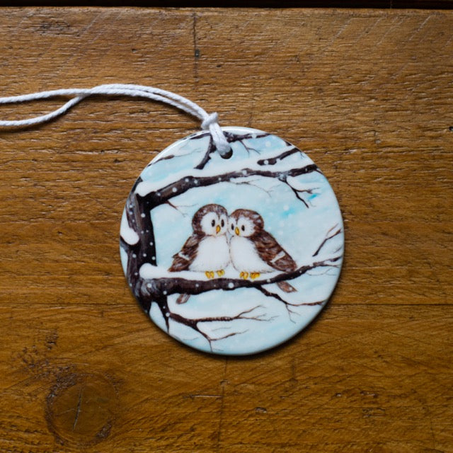 Snowy owls~ Ceramic decoration
