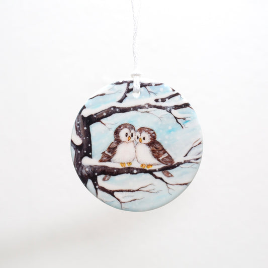 Snowy owls~ Ceramic decoration