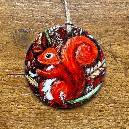 Squirrel in autumn~ Ceramic decoration