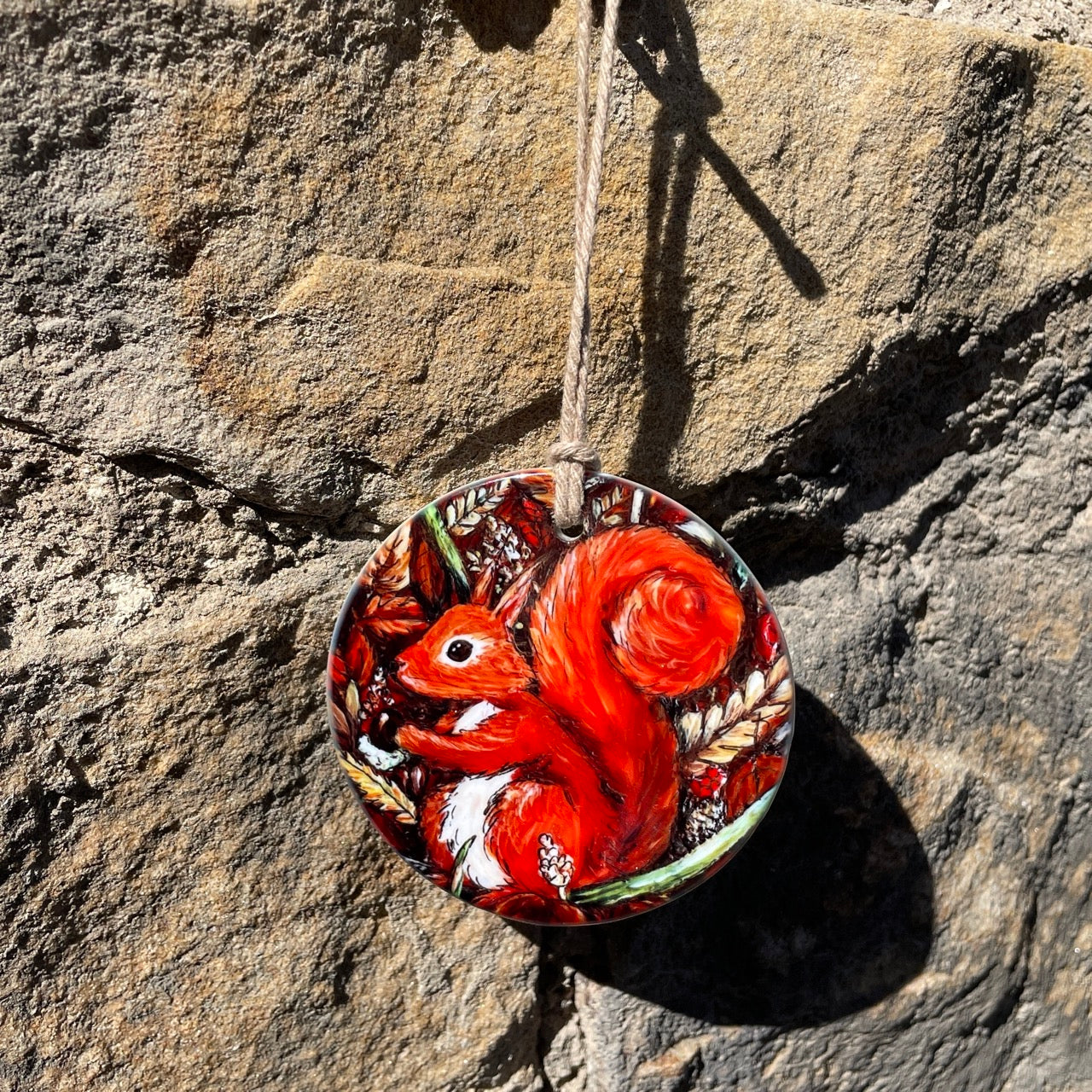 Squirrel in autumn~ Ceramic decoration