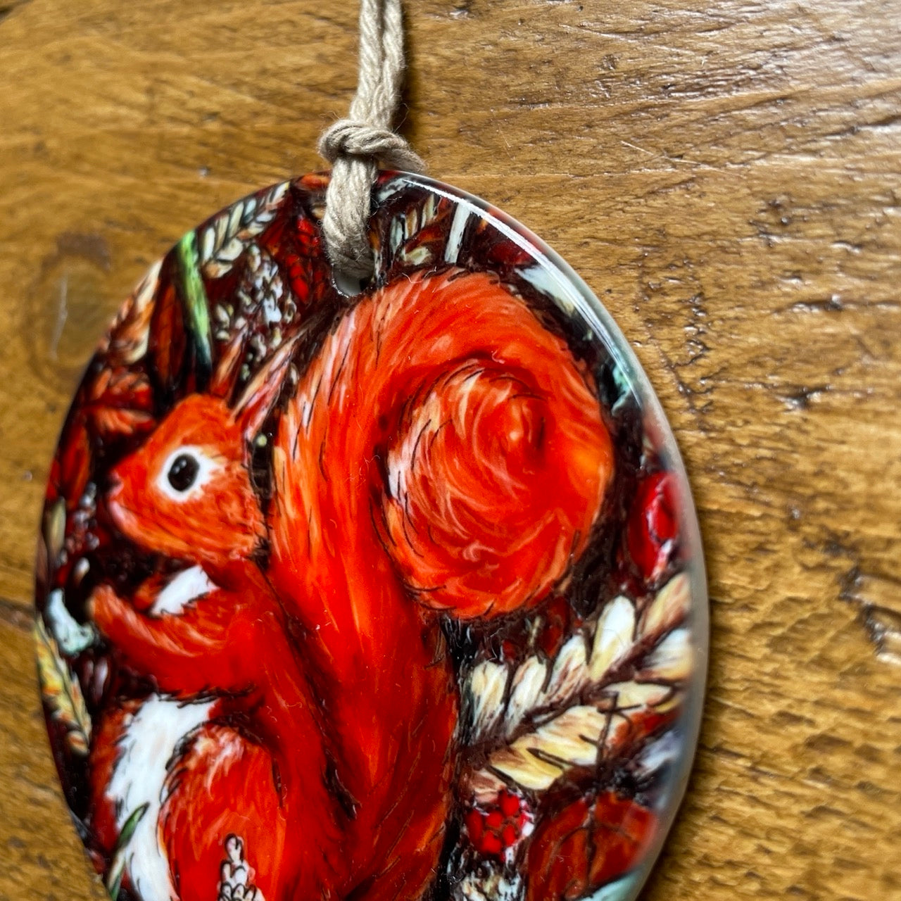 Squirrel in autumn~ Ceramic decoration