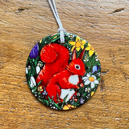 Squirrel in spring~ Ceramic decoration