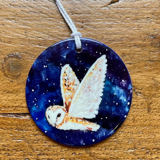 Starry night owl~ Ceramic decoration