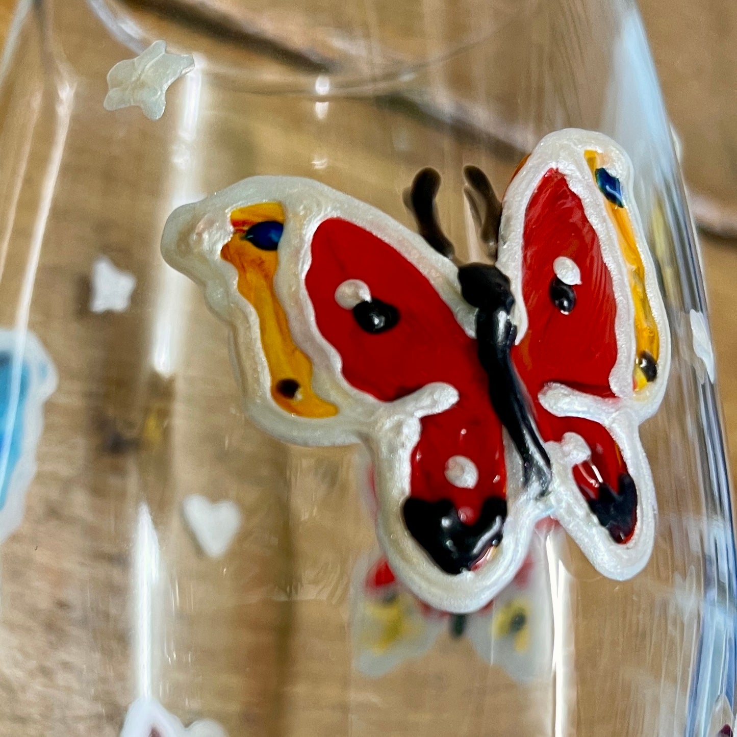 Rainbow butterfly~ Champagne glass