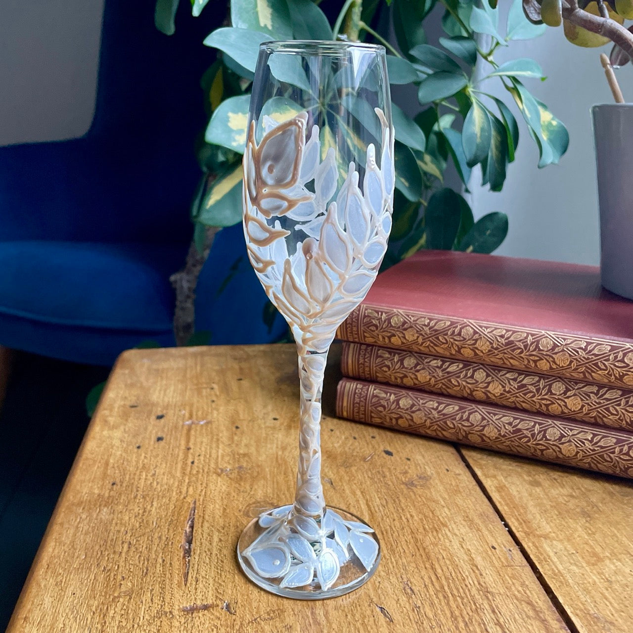 Silver leaves~ Champagne glass