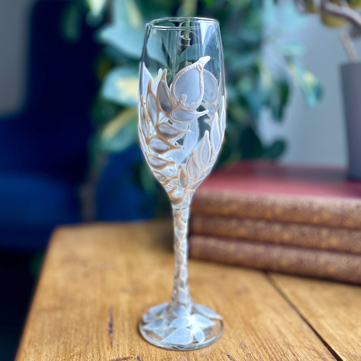 Silver leaves~ Champagne glass