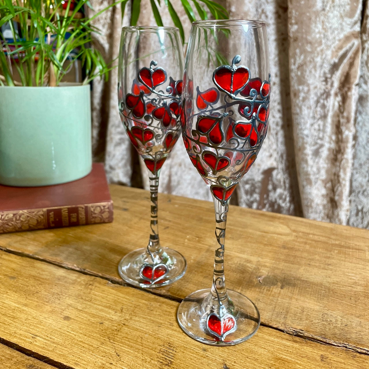 Red leaf~ Champagne glass