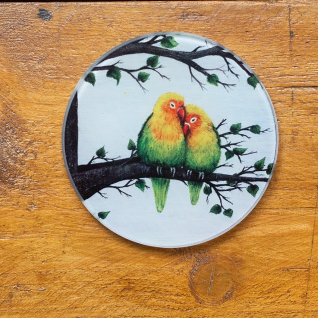 Lovebirds~Glass coaster